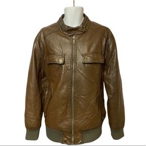 Truth Of Touch Faux Leather Brown Mens Jacket Size L